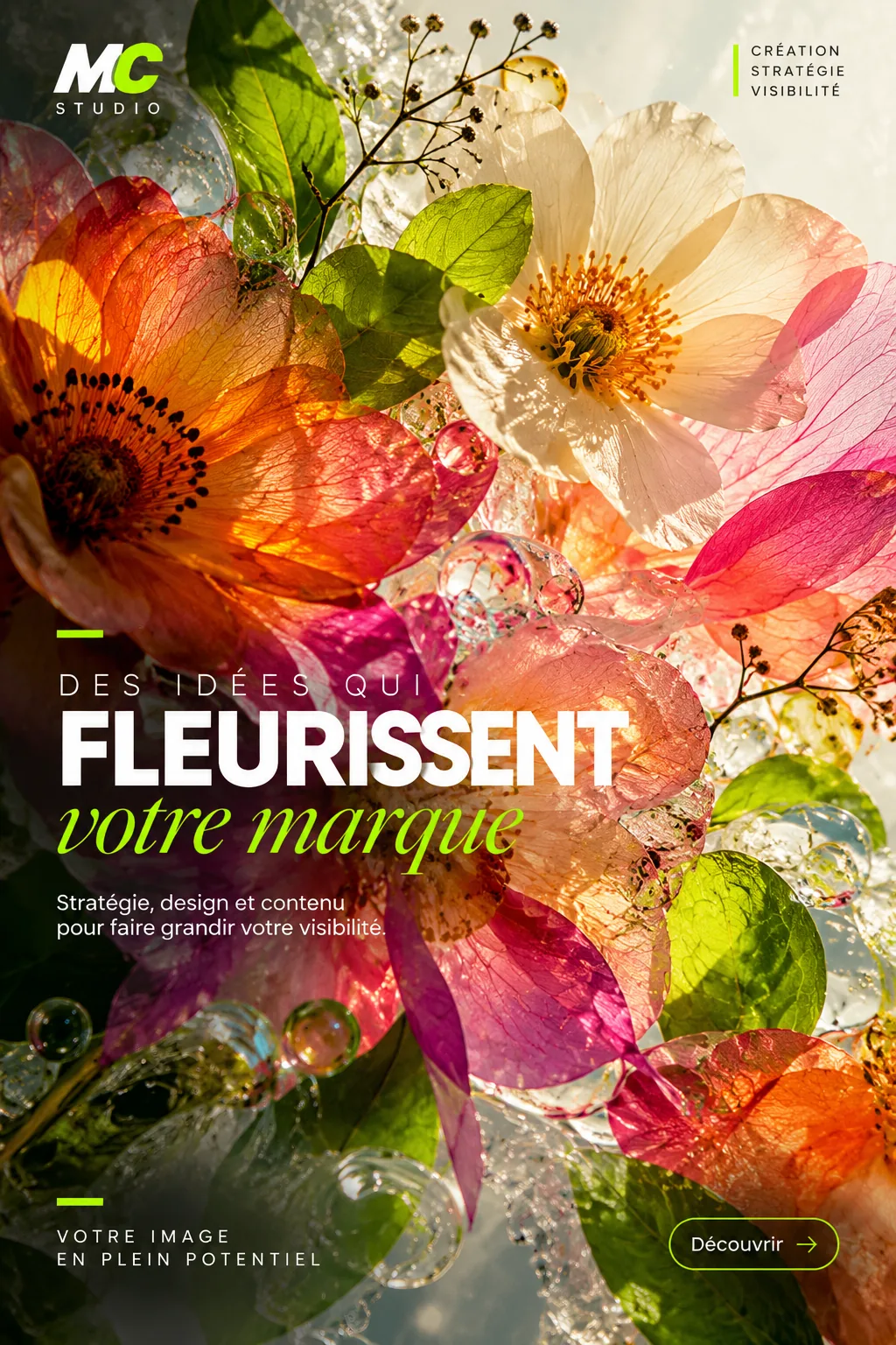 Affiche « Des idées qui fleurissent votre marque »
